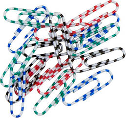 Скріпки 28мм BM.5071 100шт зебра кольорові, пластикова упаковка (10/500)