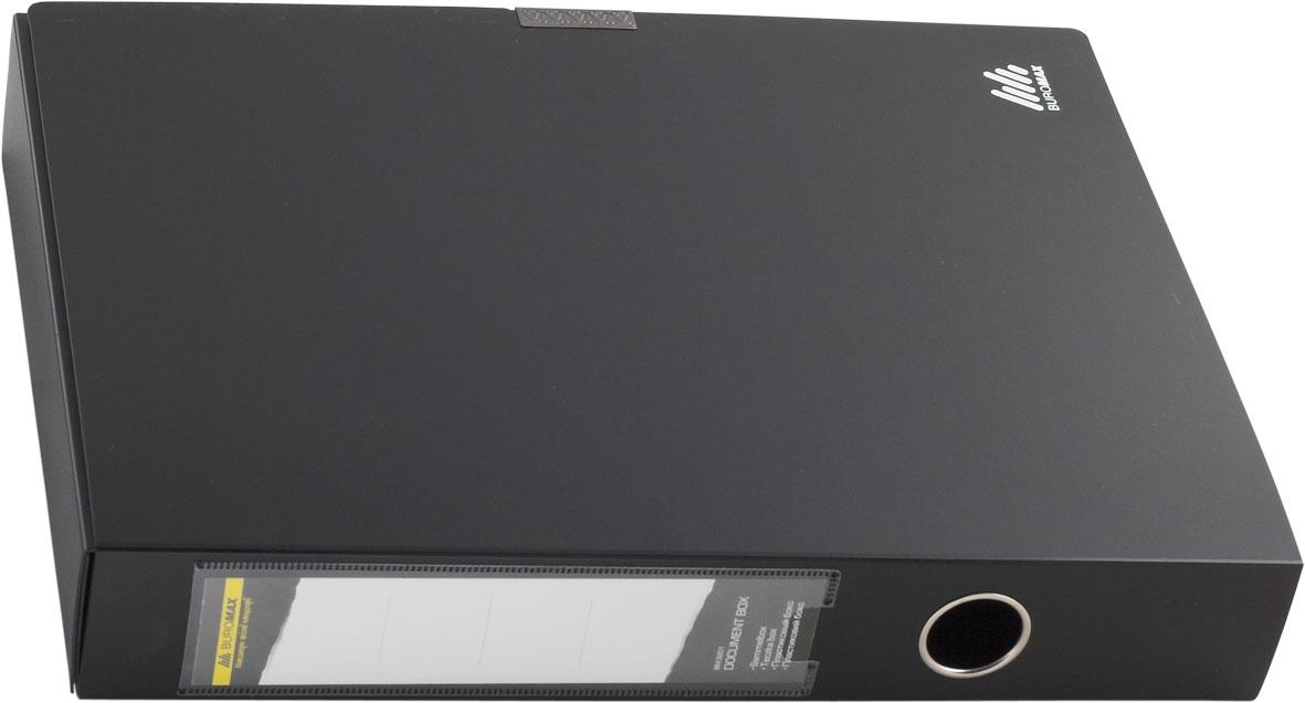 Папка -бокс на ліпучці А4 55мм BM.3201-01 пластиковий чорний (12/36/144), фото 1