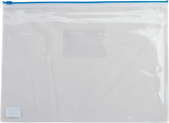 Папка на молнії А4 BM.3946-02 глянцевий прозорий пластик, синя блискавка (12/220), фото 1