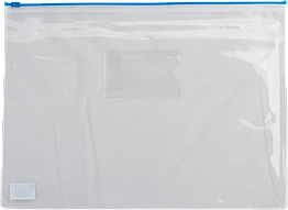 Папка на молнії А4 BM.3946-02 глянцевий прозорий пластик, синя блискавка (12/220)