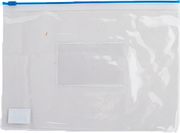 Папка на молнії А5 BM.3947-02 глянцевий прозорий пластик, синя блискавка (12/240)