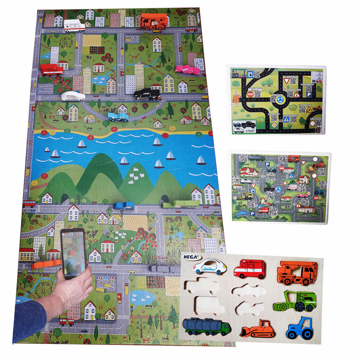 Розвивальна гра для комплексного розвитку "Інтерактивні машики №1"розширений з килимком