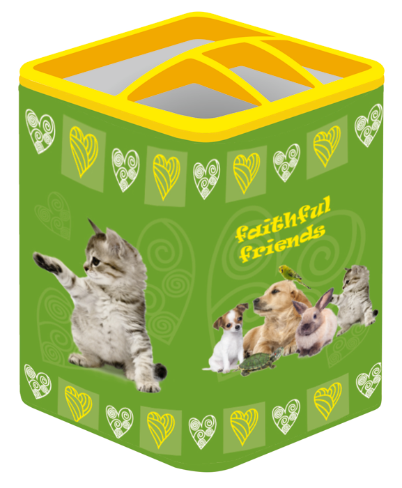 Стакан для письмового приладдя ZB.3103-15 металевий салатовий, фото 1