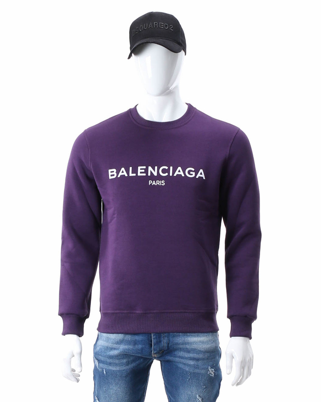 Світшот осінь-зима фіолетовий BALENCIAGA з лого PUR M (Р) 20-510-003