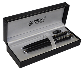 Комплект ручок (П+Р) R68008.L.BF в подарунковому футлярі L, чорний REGAL