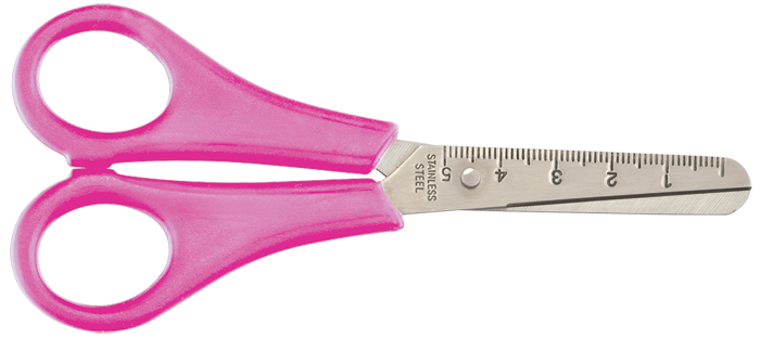 Ножиці дитячі 132мм ZB.5001-10 з лінійкою, рожевий (1/24/288), фото 1