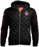 Куртка-реглан Top Gun Quilted Fleece Hoodie with Patches (черная)