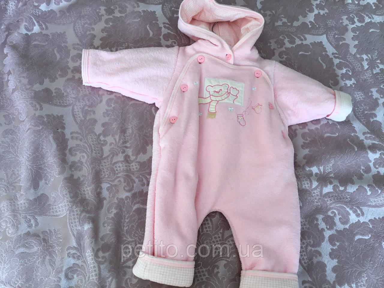 Дитячий комбінезон для дівчинки рожевого кольору, фото 1