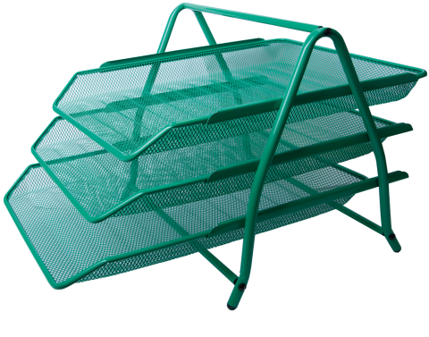 Лоток горизонтальний 3в1 BM.6252-04 металевий зелений 350х295х270мм (3-х ярусний) (12), фото 1