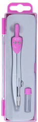 Циркуль ZB.5302BS-10 BASIS в пластиковому пеналі + запасний грифель рожевий (1/20/240)
