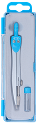 Циркуль ZB.5302BS-14 BASIS в пластиковому пеналі + запасний грифель блакитний (1/20/240)