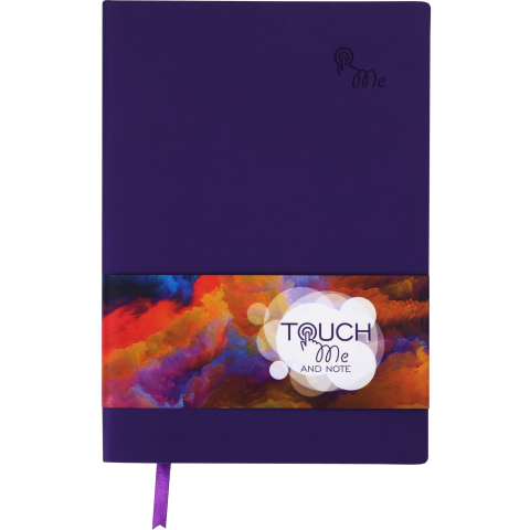 Блокнот діловий BM.295002-07 TOUCH ME А5, 96 арк, чистий, обкладинка штучна шкіра, фіолетовий (50)