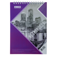 Блокнот на спіралі зверху А5 48арк BM.24545101-07 METROPOLIS клітинка, фіолетовий (10)