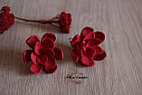 Червоні сережки з квітами ручної роботи з полімерної глини "Готика", фото 4