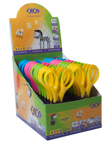 Ножиці дитячі 138мм ZB.5021 з 3-D ручкамиі (1/24/288), фото 1