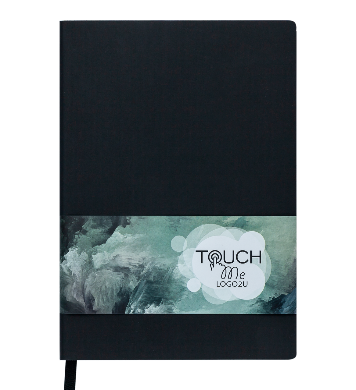 Блокнот діловий BM.295102-01 TOUCH ME LOGO2U, A5, 96 арк, клітинка, обкладинка штуч шкіра, чорн (50)