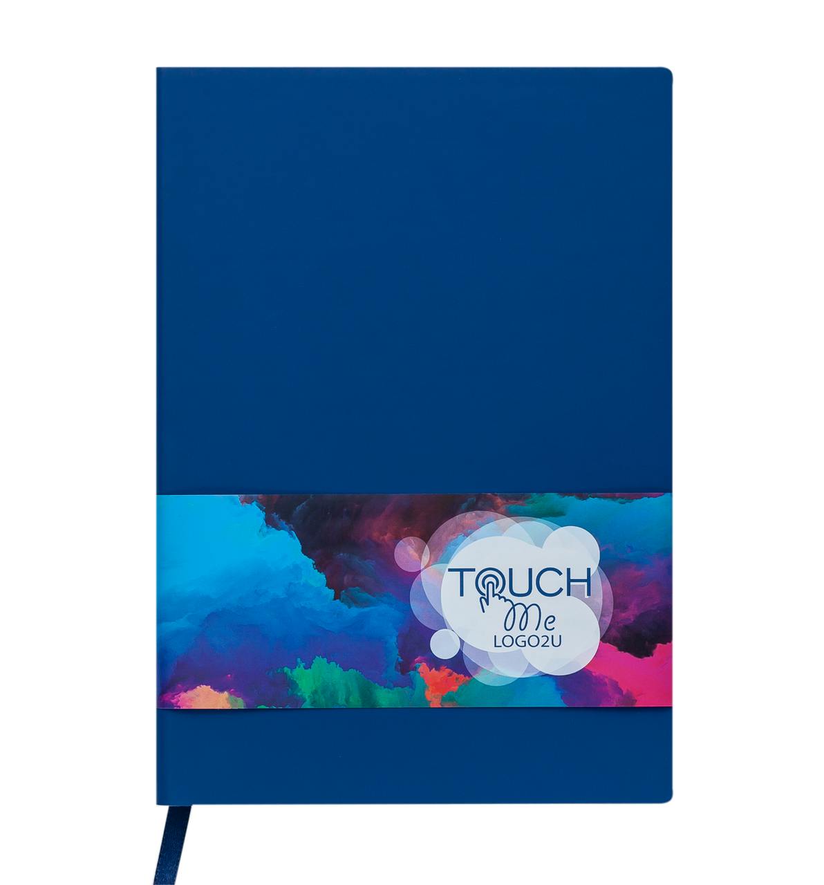 Блокнот діловий BM.295102-03 TOUCH ME LOGO2U, A5, 96 арк, клітинка, обкладинка штуч шкіра, синій(50), фото 1