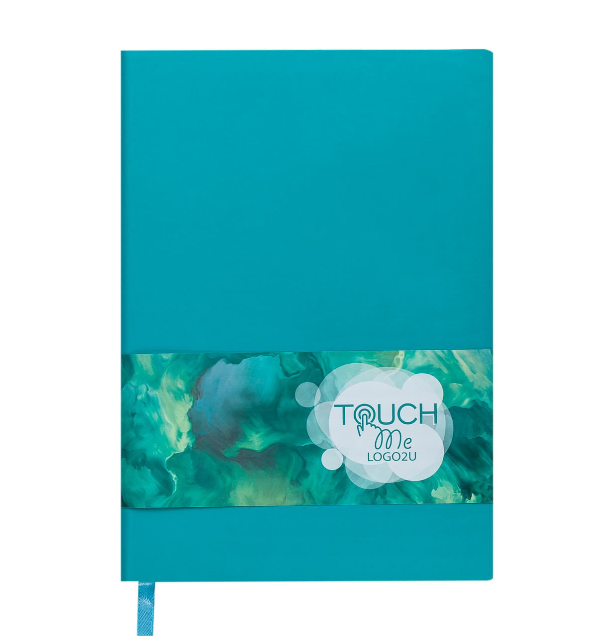 Блокнот діловий BM.295102-35 TOUCH ME LOGO2U, A5, 96 арк, клітинка, обкладинка штуч шкіра, бірюз(50)