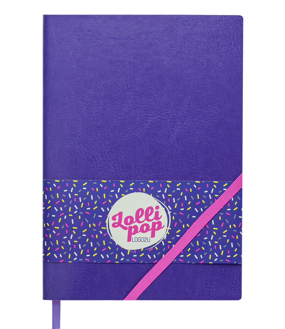 Блокнот діловий BM.295103-07 LOLLIPOP LOGO2U, А5, 96 арк, клітинка, обкладинка штуч шкіра, фіол (50)