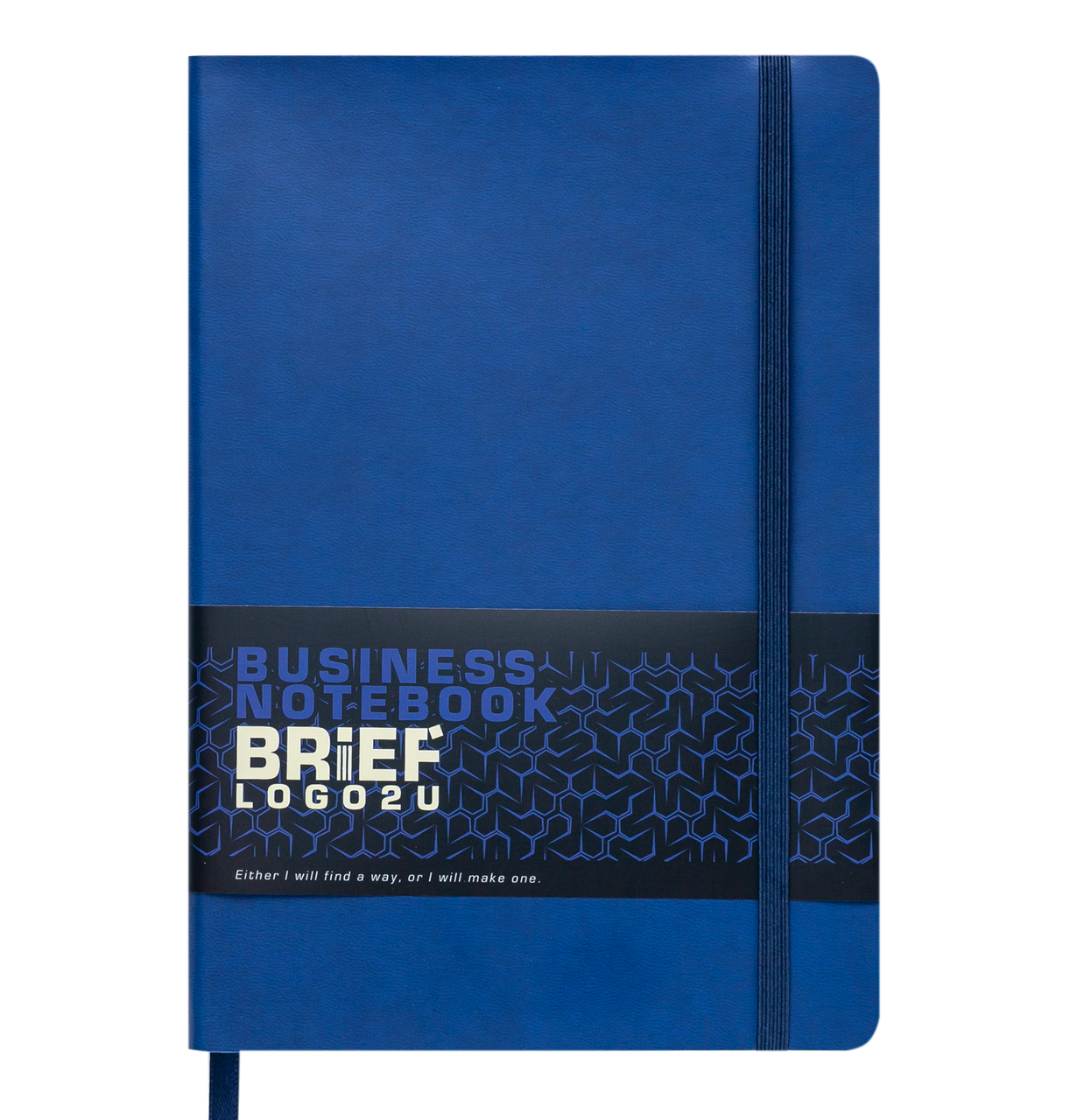 Блокнот діловий BM.295104-02 BRIEF LOGO2U, А5, 96 арк, клітинка, обкладинка штучна шкіра,синій(50)