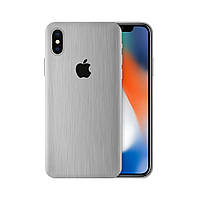 Виниловая наклейка для iPhone X алюминий (шлифованный металл) InStick