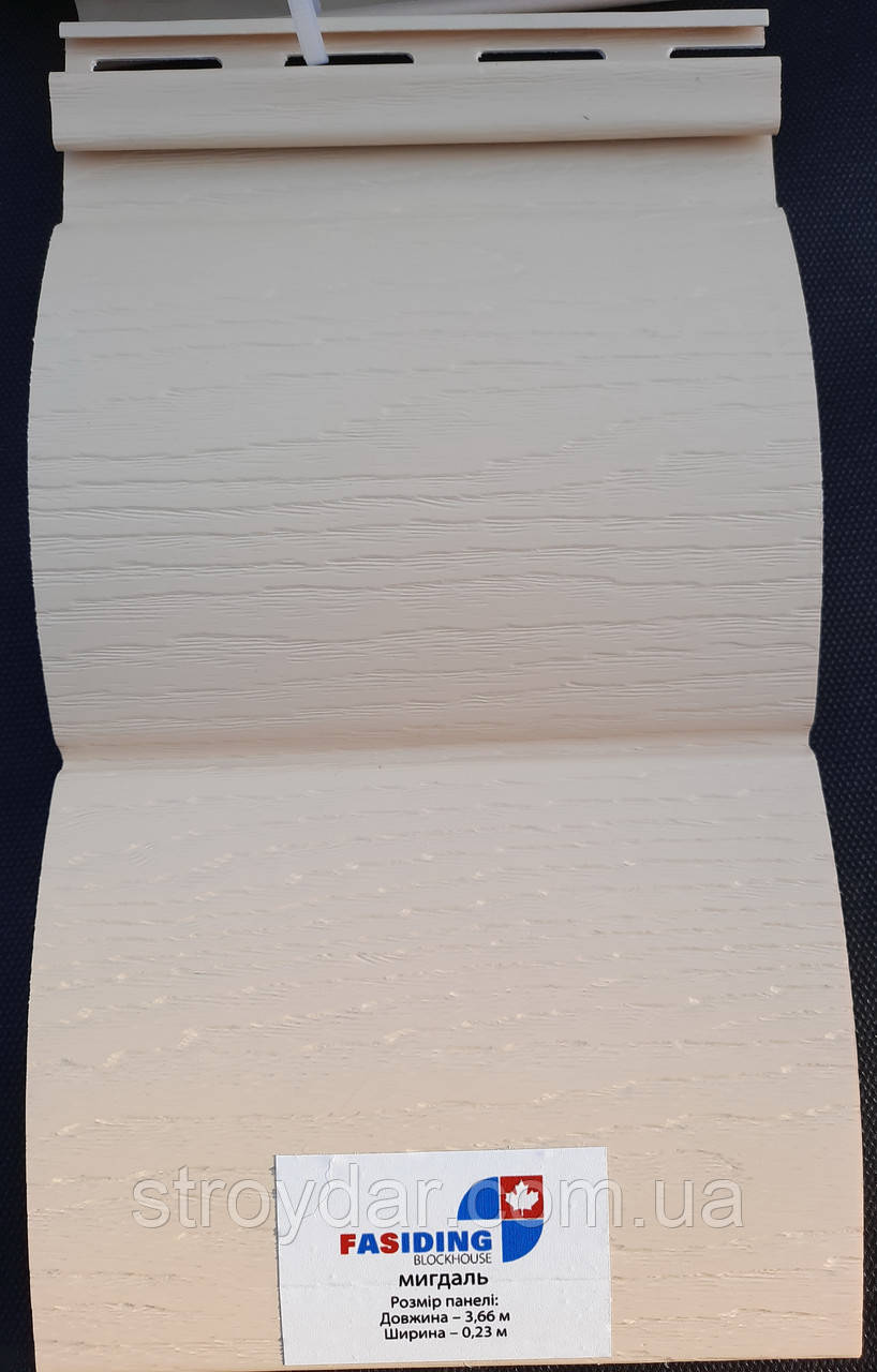 Вініловий сайдинг Fasiding колір Мигдаль блок-хаус, фото 1