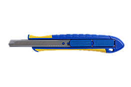 Ніж канцелярський 9мм (малий) BM.4603 металева направляюча,пласт.корпус,зворотній механізм(1/12/144)
