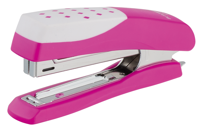 Степлер №10 BM.4131-10 пластиковий Шахматка (12арк) рожевий (12/144), фото 1