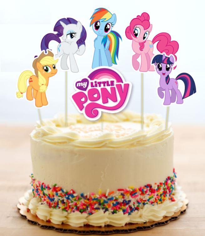 Набір середні топпери в торт (8см) вирубка "Маленькі поні/My little pony" (6шт./уп.) КАРТОН