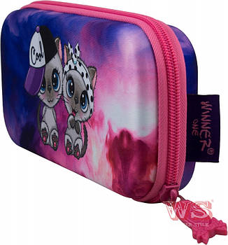 Пенал твердий каркасний Winner One без наповнення Пара кошенят Р-211, фото 2