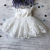 Ошатна біла сукня з бантом на дівчинку на дівчинку 8. Розміри 3 міс, фото 5