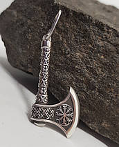 Срібна Сокира з Шоломом жаху кулон підвіс оберіг амулет, фото 4