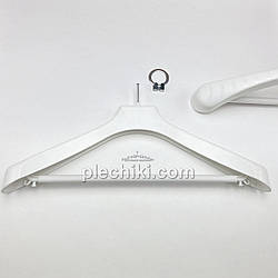 Антивандальні плічка вішаки для готелів білого кольору пластикові A-PLp46, довжина 460 мм