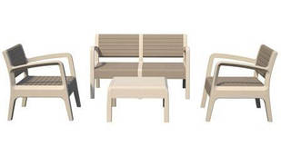 Комплект пластикових меблів MIAMI бежевий