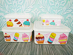 Набір лотків, лоточки, судочки, лоток, судок, контейнер для їжі 4шт | Лотки харчові