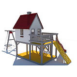 Лаундж дитячий вуличний комплекс з будиночком і гойдалками на палях "Мрія", фото 2