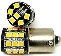 Светодиодная лампа с цоколем 1156 BA15s P21W 33SMD 2835 10-30V с драйвером Желтая