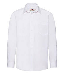 Чоловіча сорочка з довгим рукавом Fruit of the Loom Poplin S, 30 Білий