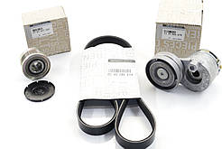 Комплект ремінь+натяжний механізм+ролик+шків ген. (-AC) на Рено Майстер 1.9 dCi - Renault (оригінал)