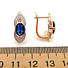 Сережки Xuping з медичного золота, сині фіаніти, позолота 18К + родій, 23951 (1), фото 2