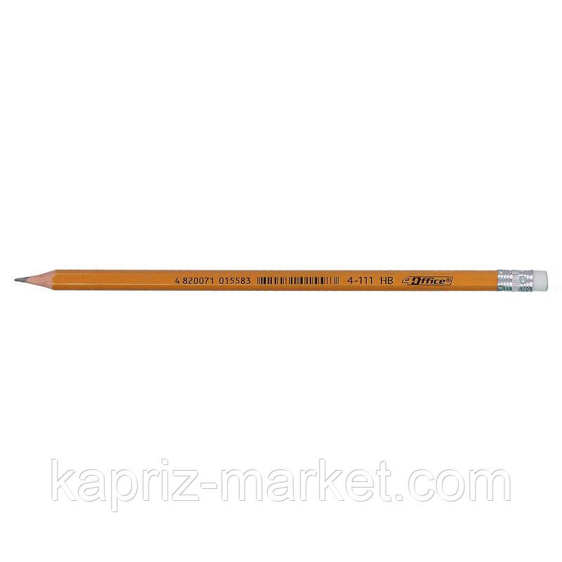 Олівець графітний пластик. HB з гумкою, ціна за 1 шт.