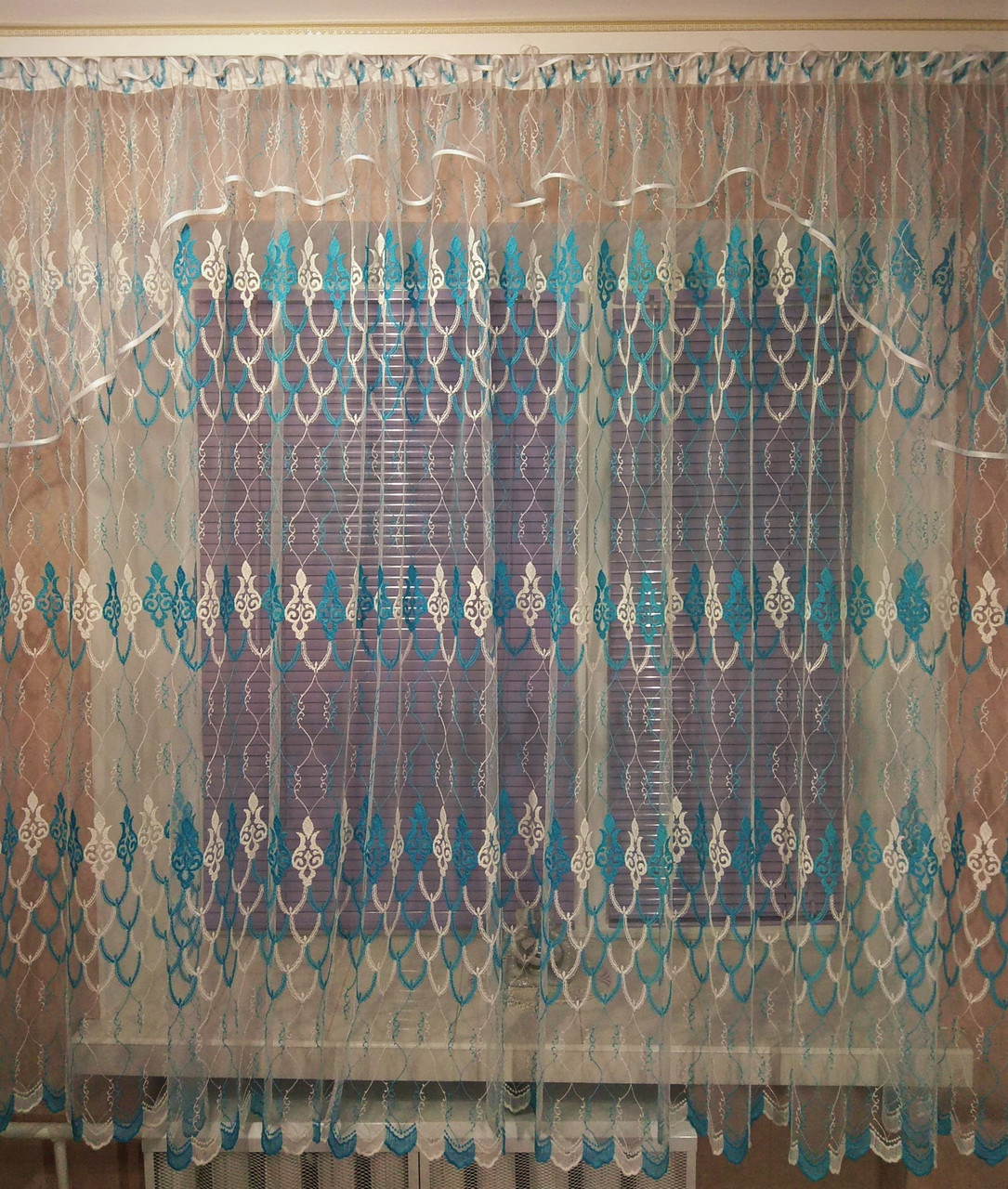 Готова тюль до підвіконня 4 м ширини й 1,8 м висоти "Каріна"