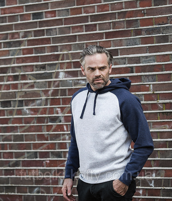 Чоловіче худі реглан двоколірне Authentic Hooded Baseball Sweat, бавовна