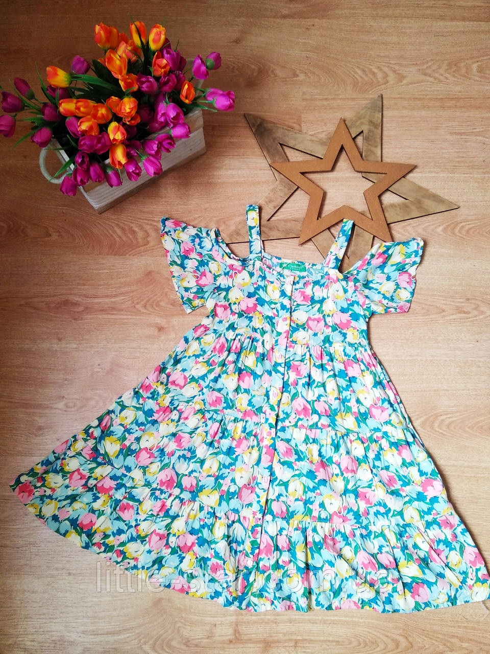 Яскраве літнє плаття для дівчаток 4-10 років