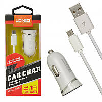 Автомобильное зарядное устройство Ldnio DL-C12 + Micro USB Cable (1USB 2.1A) White