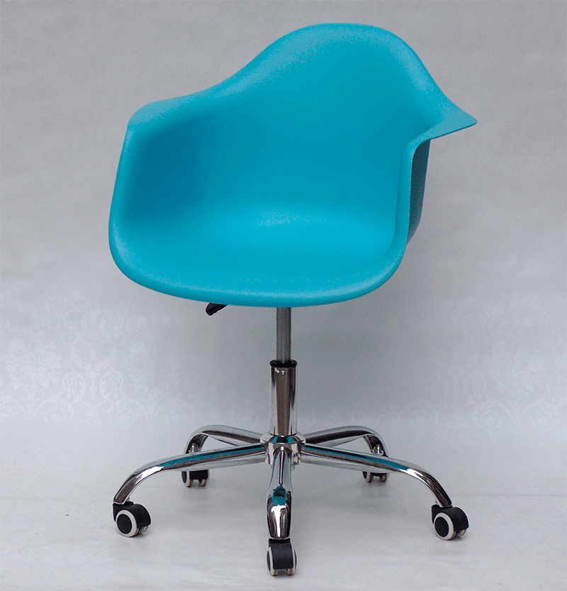 Крісло Leon Office блакитний 52, дизайн Eames Plastic Armchair PACC Office Chair, фото 1