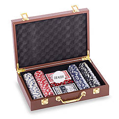 Набір для покеру 200 фішок в кожзам валізі Poker Game Set PK200L