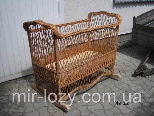 Плетена люлька, колиска з лози для дитини., фото 1