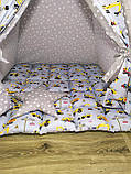 Вігвам для хлопчика Повний комплект із м'яким килимком Машинки, трактори, фото 4