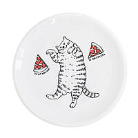 Тарелка "Кот с пиццей" 25 см